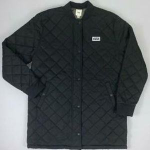 NWT Vans Boom Boom II Long Bomber Jacket, Quilted Coat